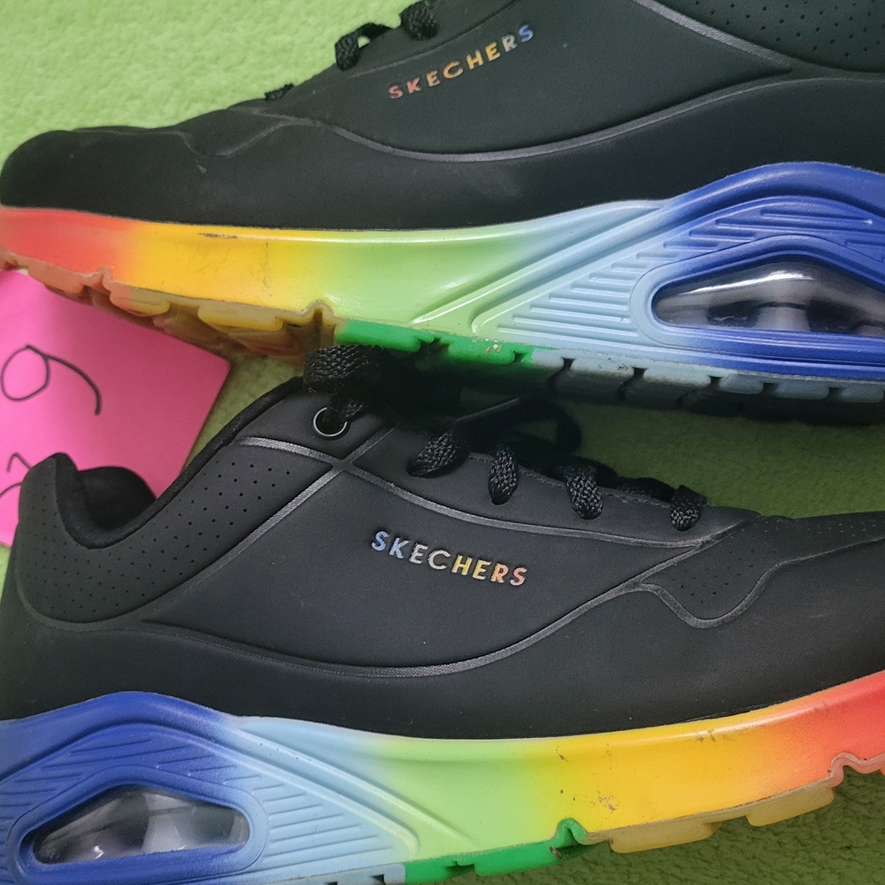 Skechers Black Sneakers with Rainbow Sole